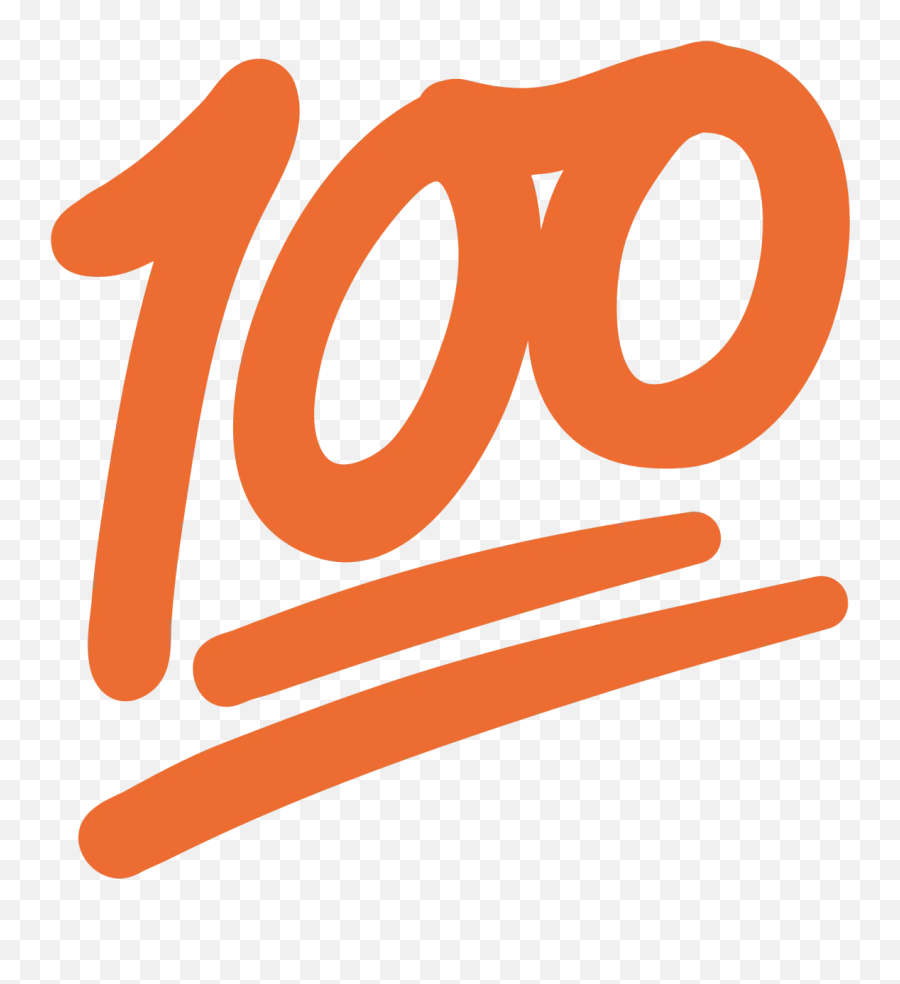 100 - Android 100 Emoji,Orange Emoji