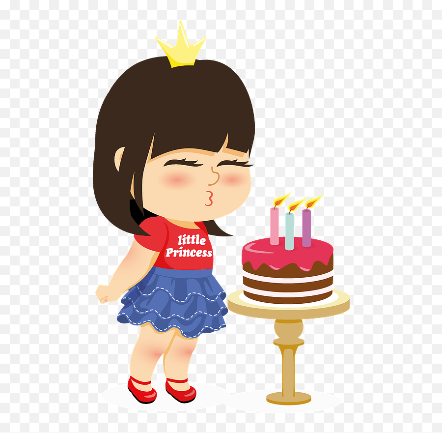 Blowing Candles Clipart - Girl Blowing Candles Clipart Emoji,Blow Nose Emoji