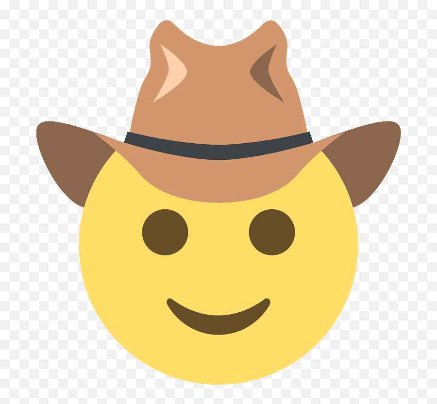 Download Cowboy Hat Face Emoji Clipart - Emoji With Hat,Bear Face Emoticon