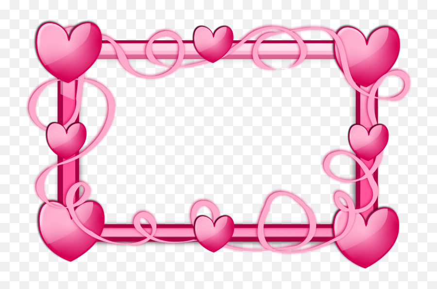 Pink Hearts Border - Pink Hearts Frame Png Emoji,Golden Heart Emoji
