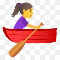 Emoji Woman In Rowboat To Copy - Emoji Bote,Canoe Emoji