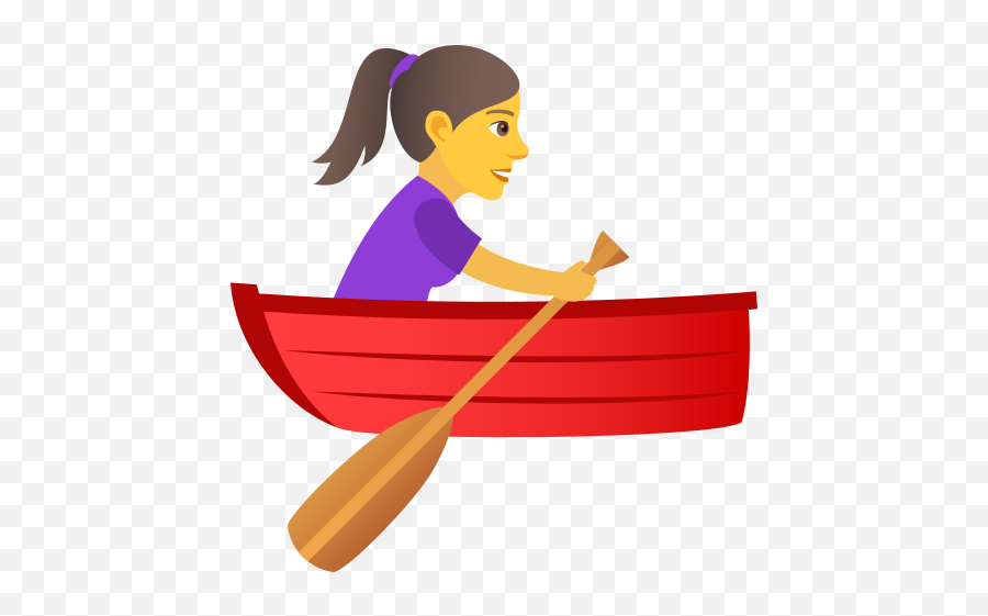Emoji Woman In Rowboat To Copy - Emoji Bote,Canoe Emoji