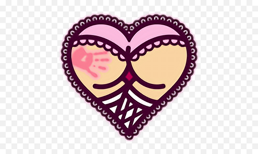Booty Cute Heart Lace Fishnet Sticker - Girly Emoji,Fishnet Emoji