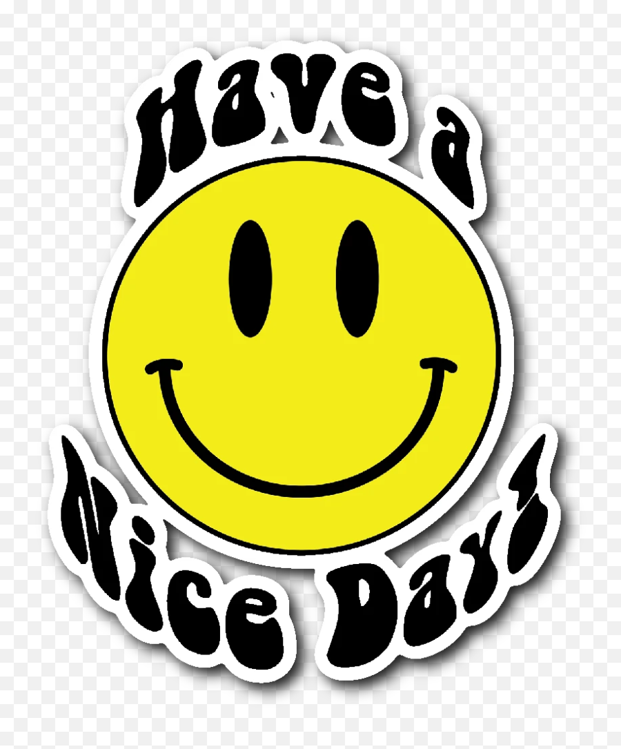 Have A Nice Day Smiley Face Emoji Vinyl Die Cut Sticker - Have A Nice Day Smiley Png,Smiley Face Emoji