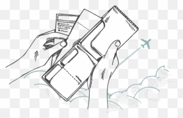 tickets passport travel Sticker by Request - Card Holder Sketch Wallet Drawing Emoji