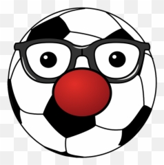 Clown Soccer Ball Vector Drawing - Cartoon Transparent Background Emoji