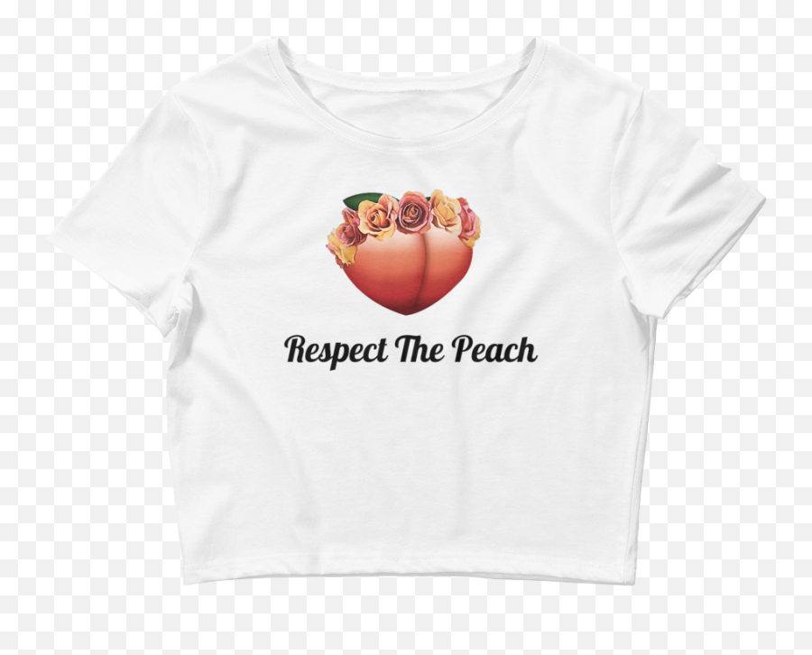 Respect The Peach Crop Topwider Collar - Vans Shirts Crop Tops Emoji,Peach Emoji Shorts