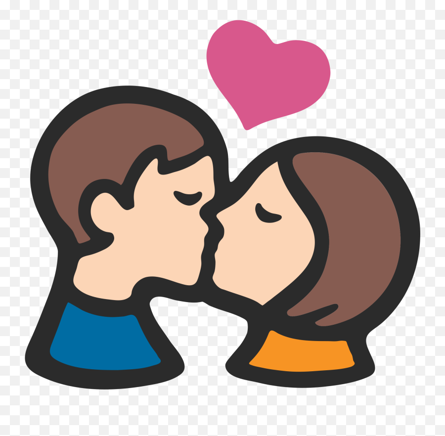 Download Couple Emoji Transparent - Emojis Kissing Each Other,Kissing Emojis