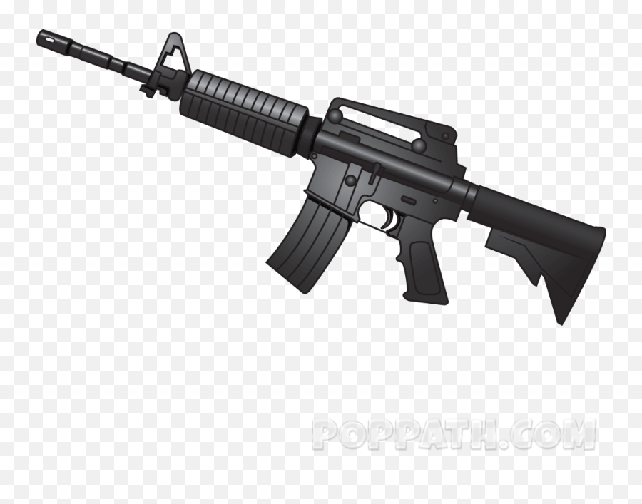How To Draw A M16 - M16 Png Emoji,Emoji With Gun