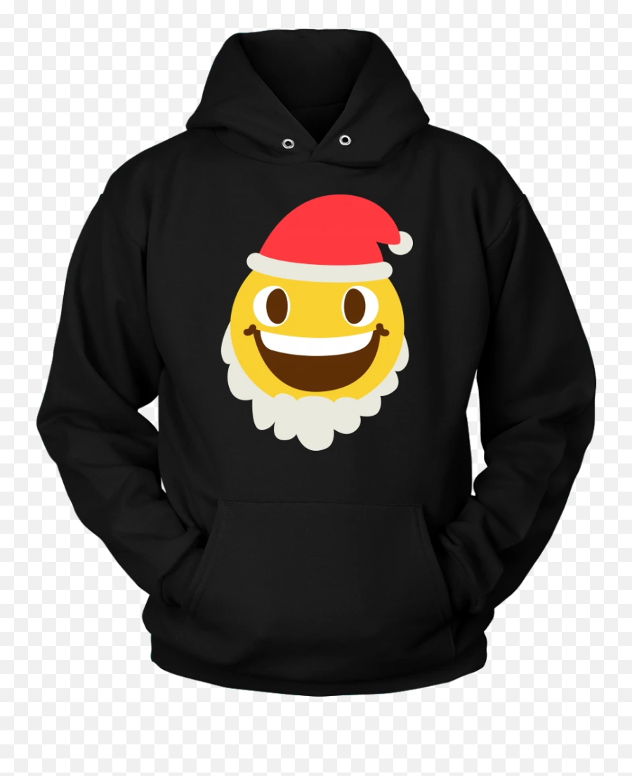 Funny Christmas Costume Cute Emoji Santa Claus Smile Shirts - Black Anti Sadboi Sadboi Club Hoodie,Santa Clause Emoticon
