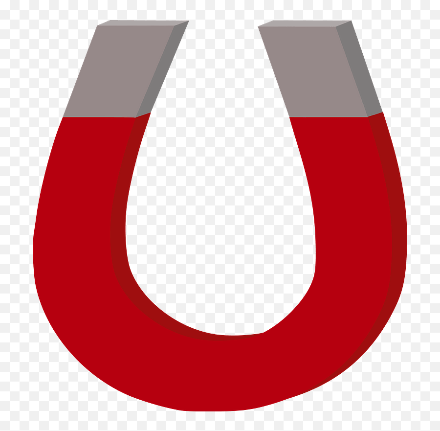 Red And Gray Horseshoe Magnet Clipart - Magnet Png Emoji,Horseshoe Emoji