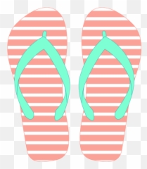Stripe Pattern Vector Clip Art - Cute Flip Flop Clipart Emoji