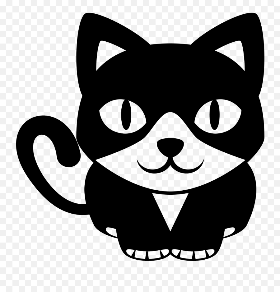 Emojione Bw 1f408 - Cat Head Emoji,Character Emoji