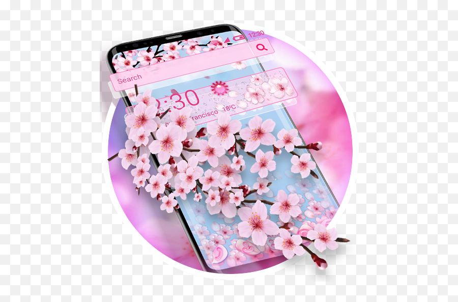Download 3d Pink Sakura Flower Theme For Android Myket - Cherry Blossom Emoji,Sakura Flower Emoji