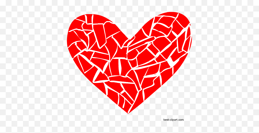 Free Heart Clip Art Images And Graphics - Broken Heart Mosaic Emoji,Broken Heart Emoji Transparent