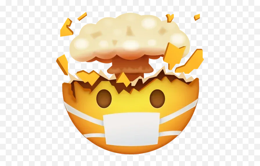 Mask Emoji Whatsapp Stickers - Stickers Cloud Head Explode Emoji Png,Google Hamburger Emoji