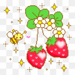 Strawberry Bees Pastelkawaii Kawaiifood - Clip Art Emoji,Emoji Apple Bees