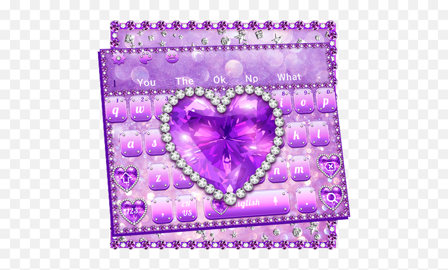 Purple Diamond Heart Keyboard - Apps On Google Play Heart Emoji,Purple Heart Emojis