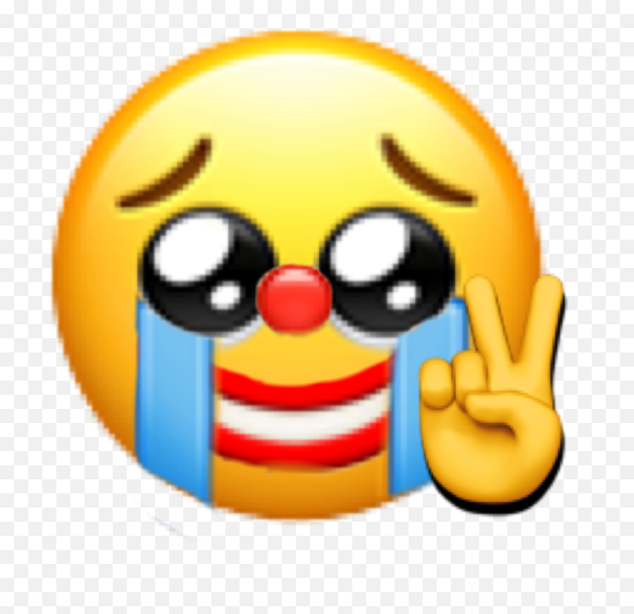 Sad Clown Peace Mood Emojimerge Sticker - Puppy Eyes Emoji Iphone,Peace Out Emoji