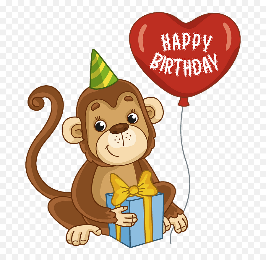 Birthday Monkey Clipart Free Download Transparent Png - Party Hat Emoji,Happy Birthday Emoji Free