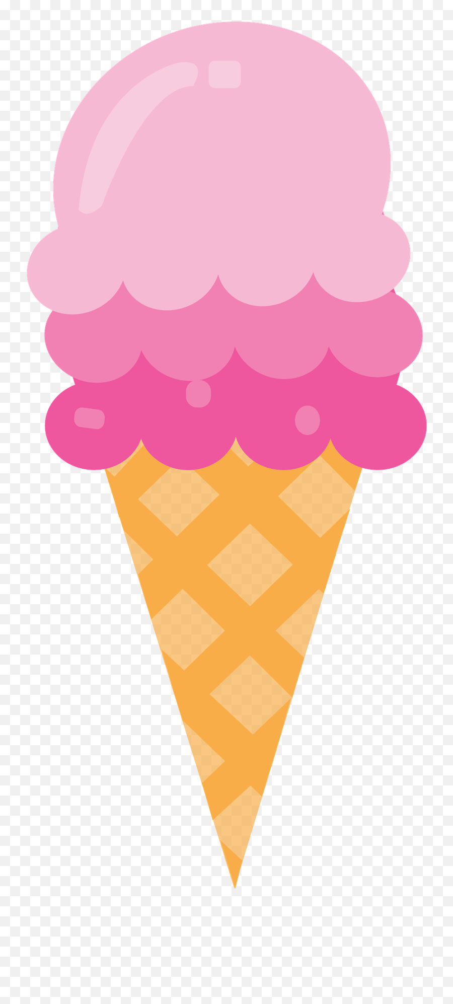 Strawberry Ice Cream In A Cone Clipart - Clip Art Ice Cream Cone Png Emoji,Ice Cream Cone Emoji