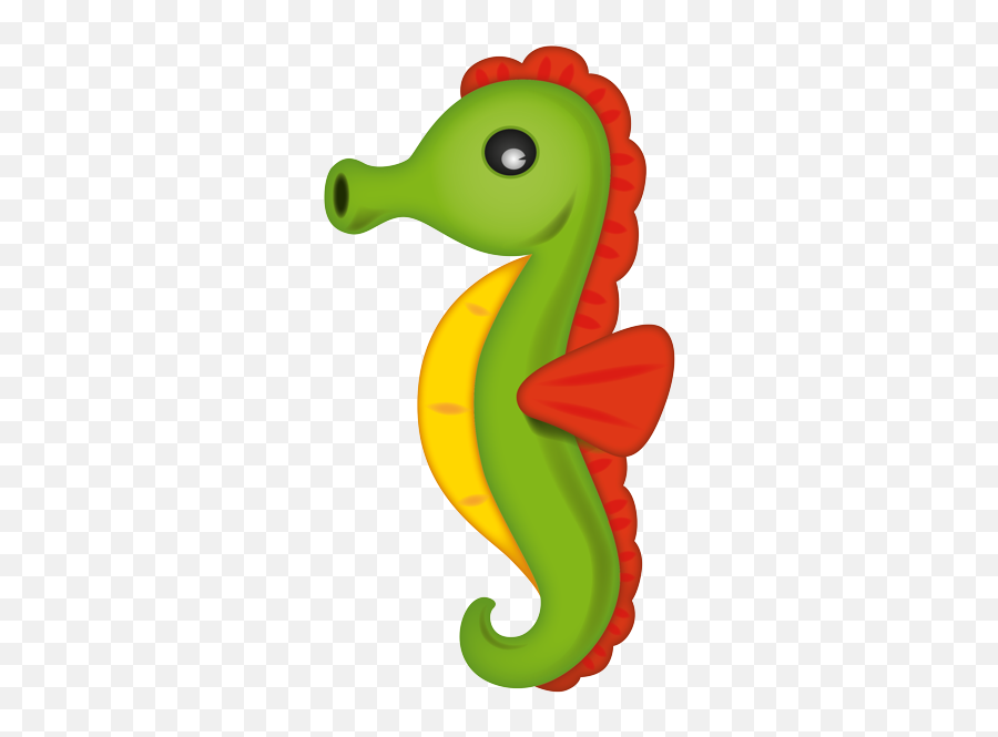 Green Seahorse With Red Fin - Transparent Seahorse Animated Gif Emoji,Marine Emoji