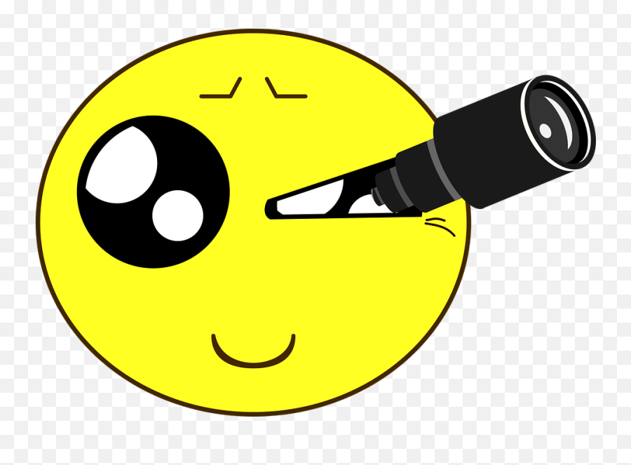 Spyglass Emoticon To Watch - Watch And Observe Clipart Emoji,Moon Emoji