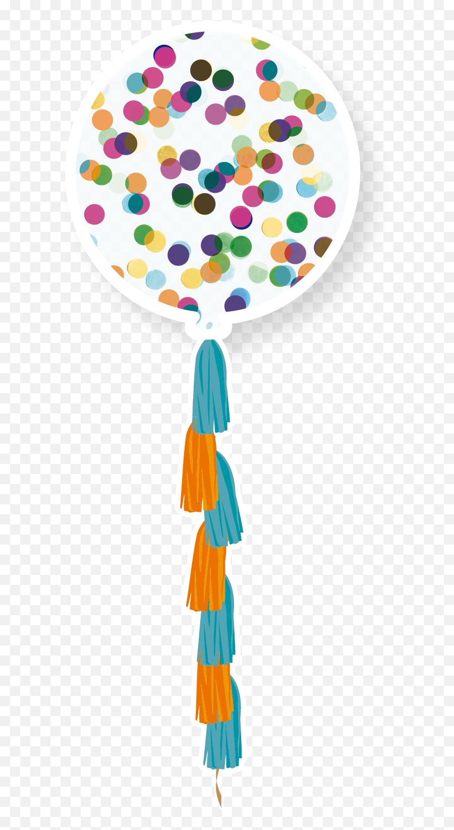 Multicolor Confetti Tassle - Balloon With Tassel Png Emoji,Confetti Emoji Png