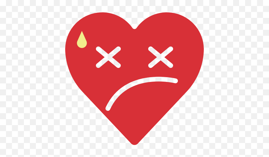 Bored Emoji Emotion Heart Tired Icon - Heart,Red X Emoji