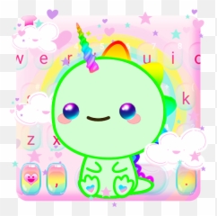 Cute Dinosaur Unicorn Keyboard Theme - Dibujos Kawaii De Animales Emoji,Dinosaur Emoji Copy And Paste