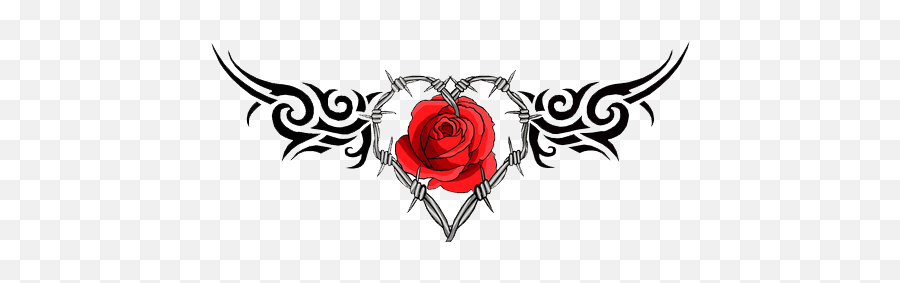 13381 Rose Free Clipart - Barb Wire Heart Tattoo Emoji,Wilted Rose Emoji