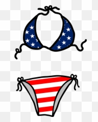 American Bikini Swimsuit - Lingerie Top Emoji