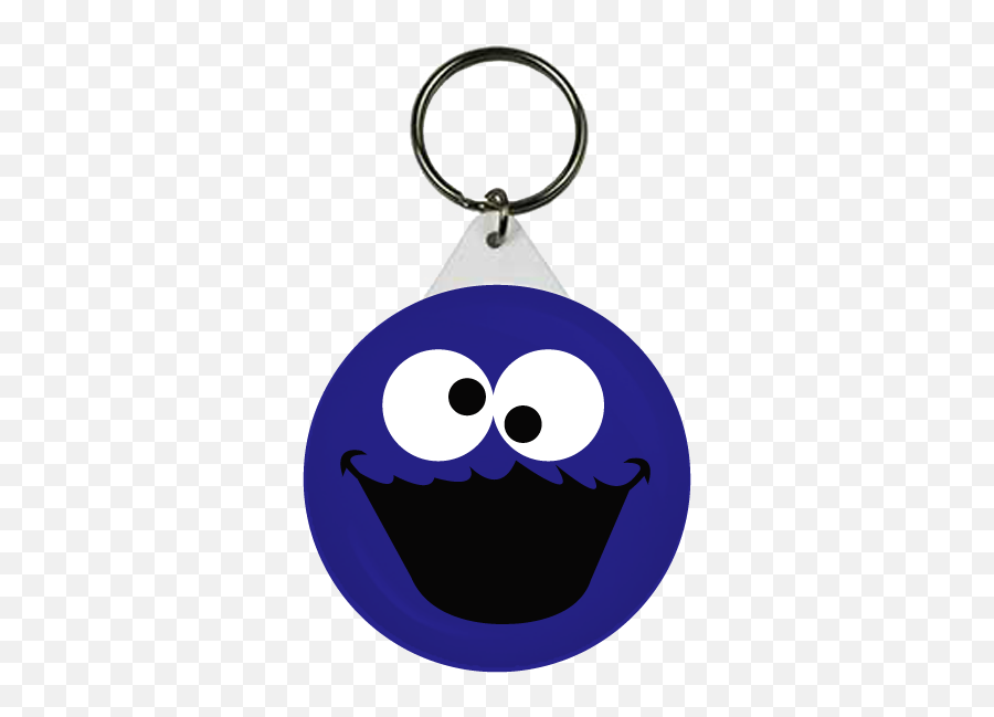 Cookie Monster Inspired Keyring - Keychain Emoji,Cookie Monster Emoticon