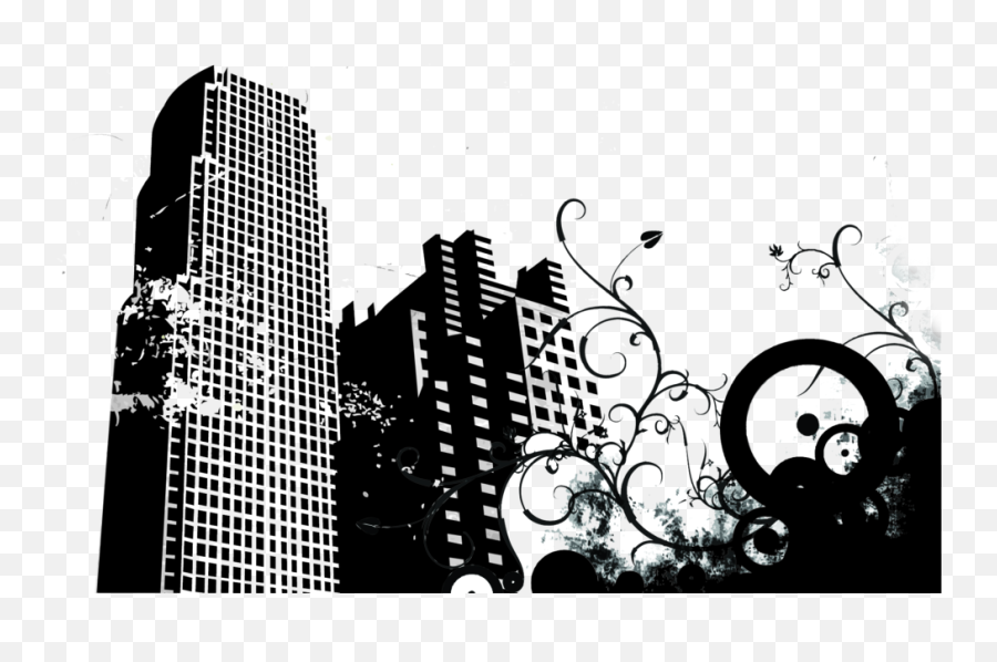 Urban Landscape Psd Official Psds - Skyscraper Black And White Png Emoji,Urban Emoji