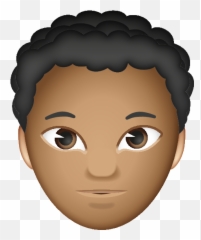 Black With Curls - Cartoon Emoji,Black Man Emoji