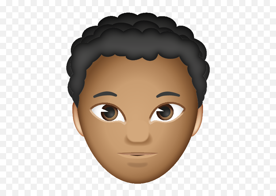Black With Curls - Cartoon Emoji,Black Man Emoji