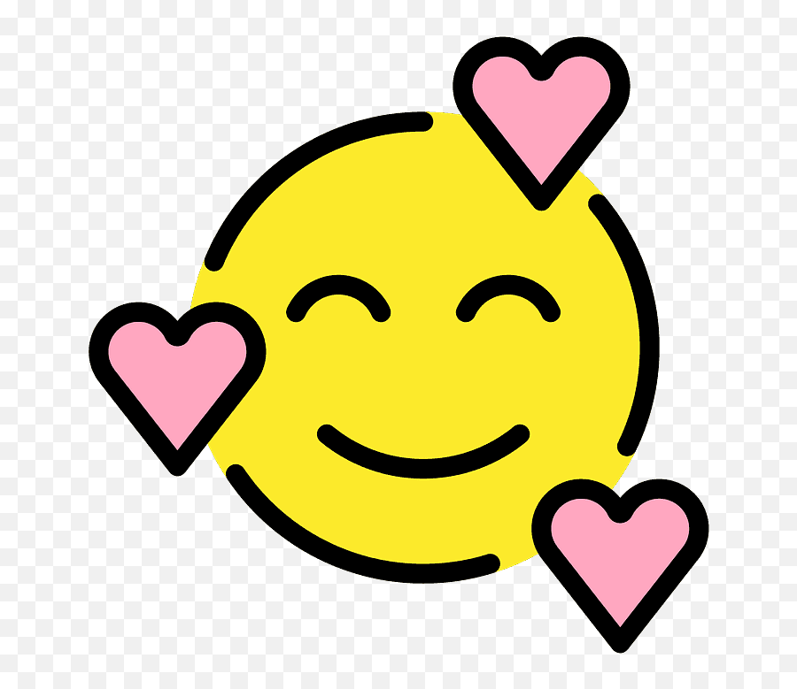 Smiling Face With Hearts Emoji Clipart Free Download - Smiling Face,Yummy Emoji Png
