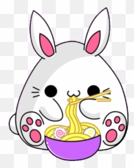 Top Garlic Noodles Stickers For Android - Kawaii Bunny Eating Noodles Emoji,Garlic Emoji