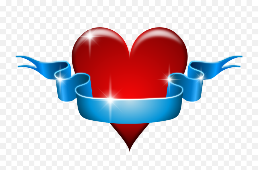 Free Affection Love Vectors - Heart With Ribbon Vector Emoji,Blue Heart Emoji