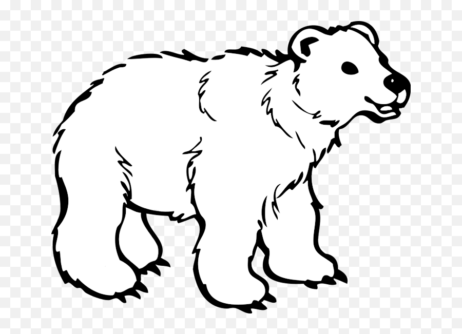 Polar Bear Clipart 3 - Black And White Clipart Of Wild Animals Emoji,Bear Hot Emoji