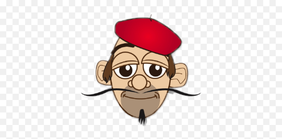 French Man Face Mustache Cartoon Beret - Cartoon Emoji,Mustache Man Emoji