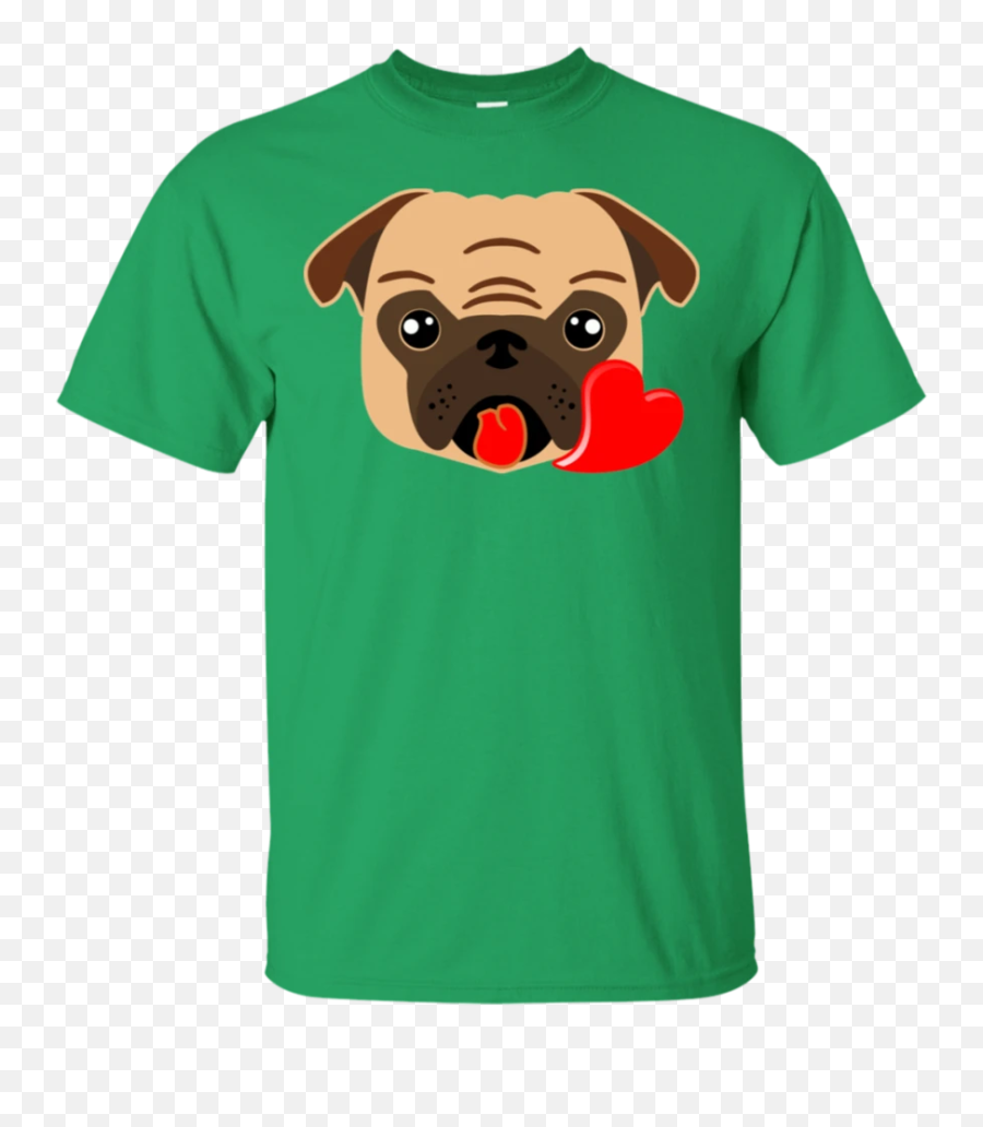 Funny Pug Adults Emoji Pug With Heart Cotton T,Pug Emoji