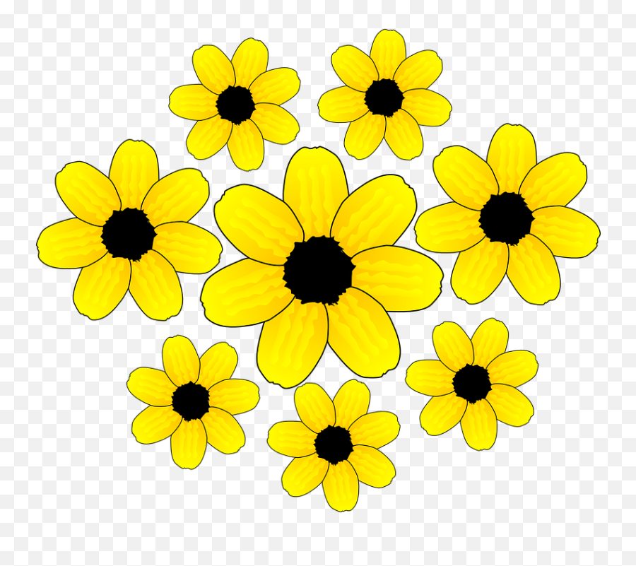 Free Yellow Flower Flower Vectors - Yellow Flowers Clipart Emoji,Sunflower Emoji