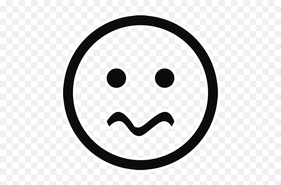 Whatsapp Black Outline Emoji Png Photo - Icon Nervous,Emoji Black And White