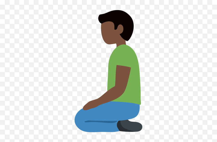 Person Kneeling Dark Skin Tone Emoji - Kniende Person,Neck Emoji