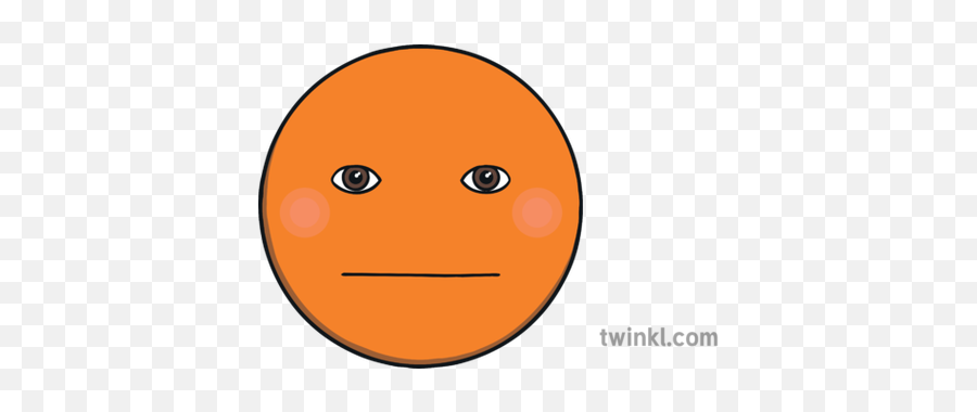Orange Straight Face Emoji Sen Illustration - Smiley,Orange Emoji