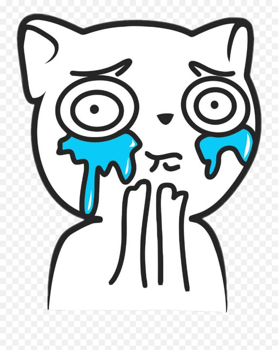 Meme Cute Crying Face Clipart - Full Size Clipart 3640155 Drawing Crying Cat Meme Emoji,Crying Face Emoji Meme