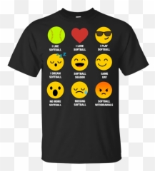 I Love Softball Emoji Emoticon Team Jersey Style Graphic - 46 Birthday Shirt