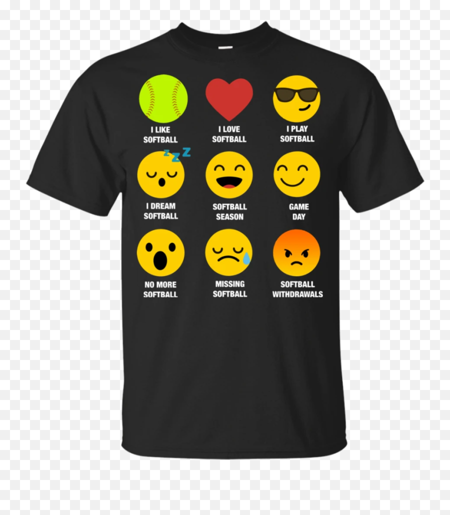 I Love Softball Emoji Emoticon Team Jersey Style Graphic - 46 Birthday Shirt,Emoji 56