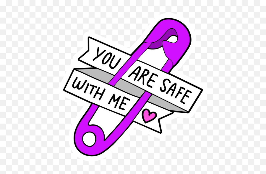 Safety Pin You Are Safe With Me Sticker - Vertical Emoji,Safety Pin Emoji